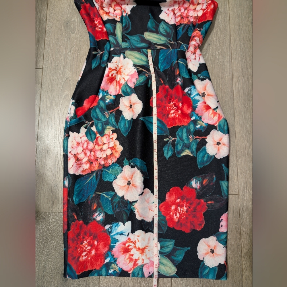 Calvin Klein Floral Sheath Sleeveless Midi Dress•Black,Red,Green,Pink•Size 4♥️🩷 - Picture 5 of 13